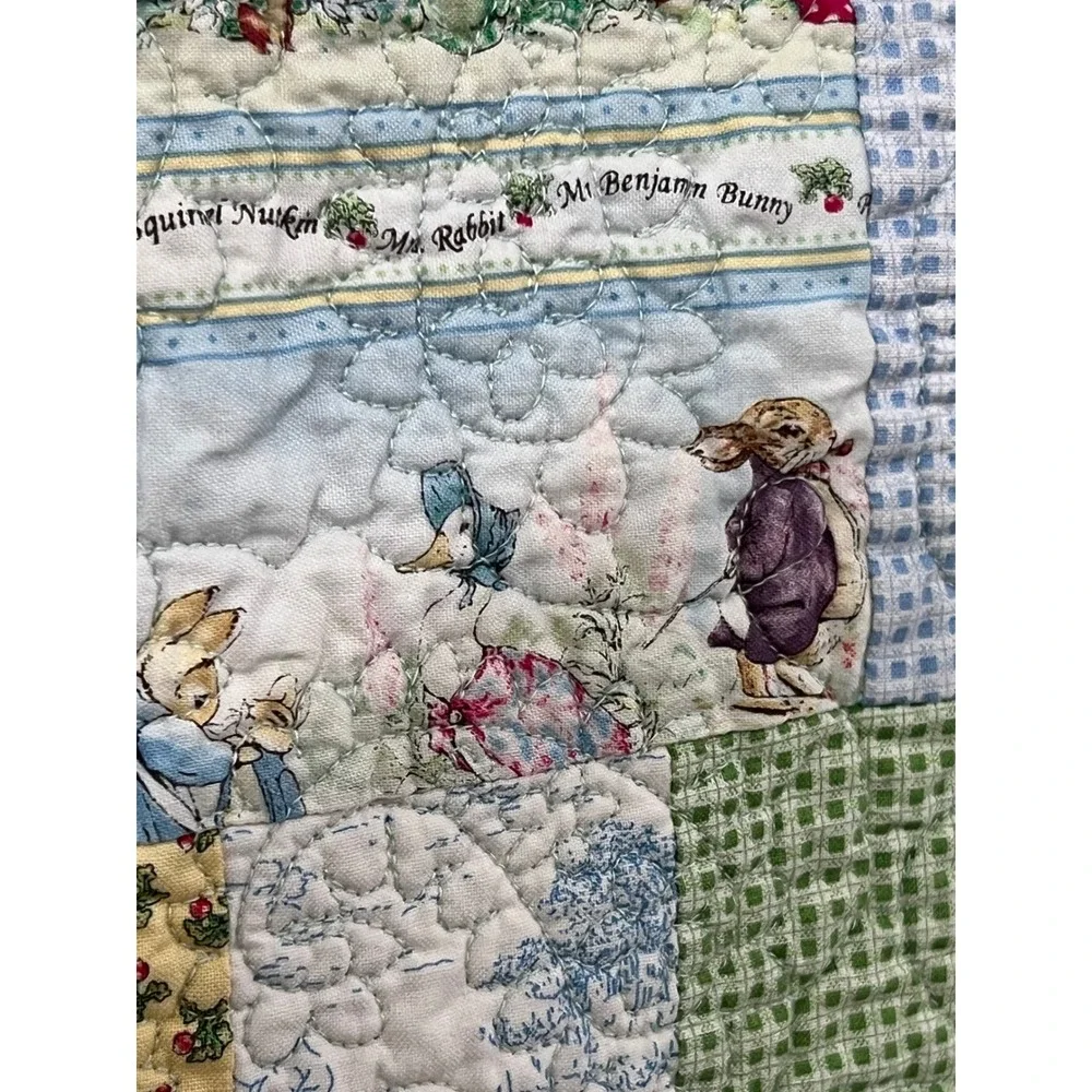Beatrix Potter Peter Rabbit Baby‎ Quilt 42x36 Pastel Patchwork Nursery